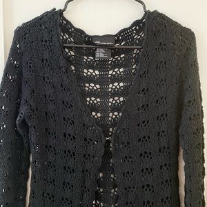 no boundaries black crochet long sleeve cardigan